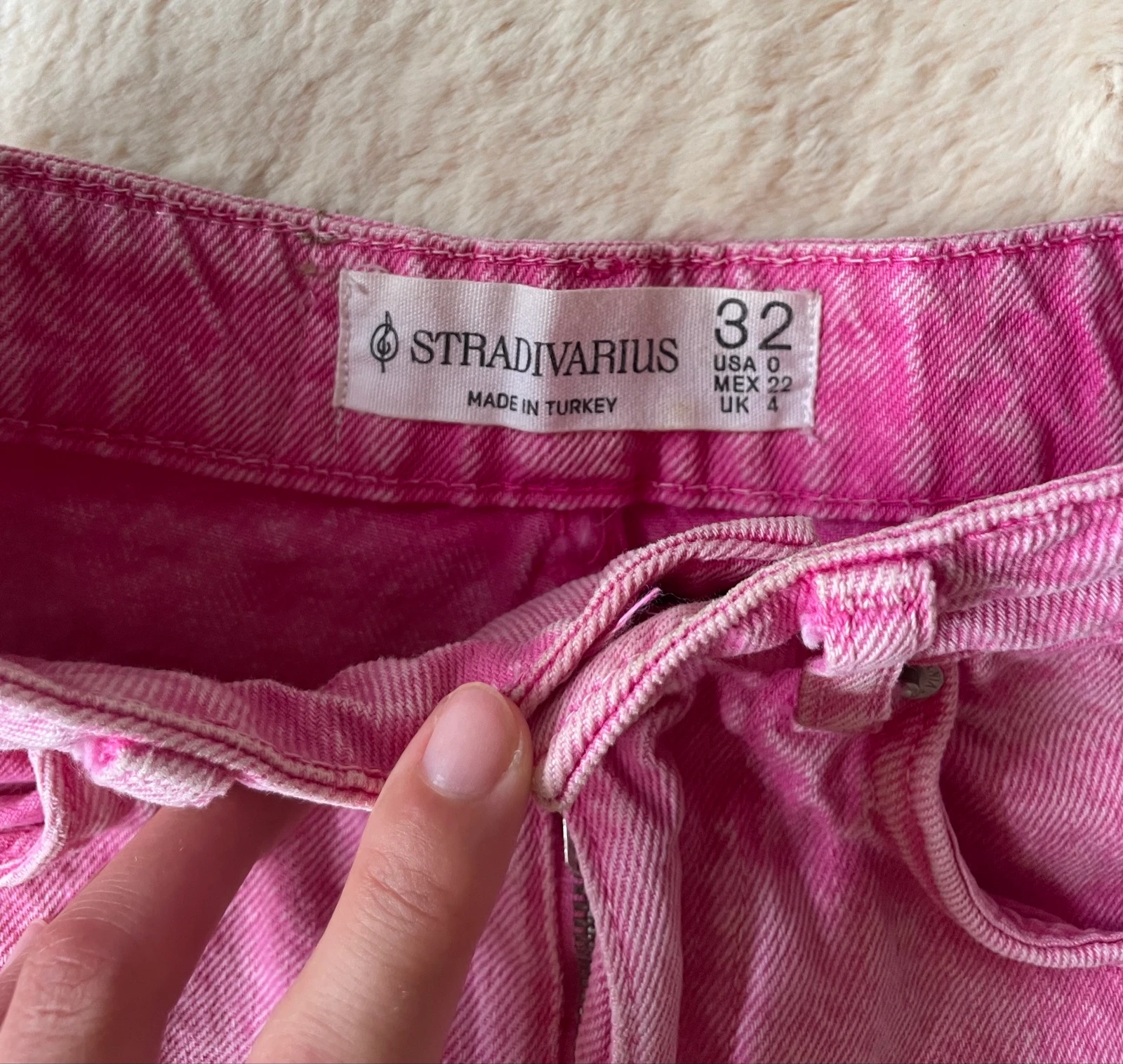 Short en jean rose Stradivarius taille 32 (XXS) à taille haute – photo 5